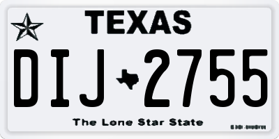 TX license plate DIJ2755