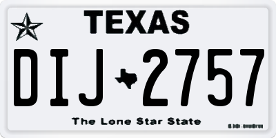 TX license plate DIJ2757