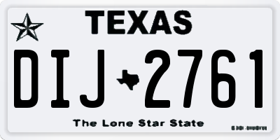 TX license plate DIJ2761