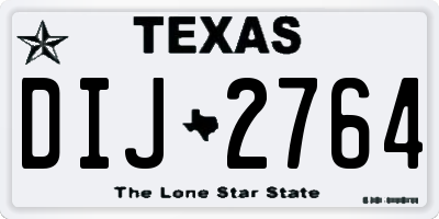 TX license plate DIJ2764