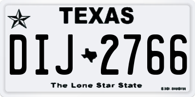 TX license plate DIJ2766