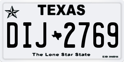 TX license plate DIJ2769