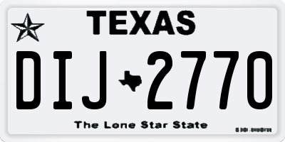 TX license plate DIJ2770