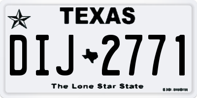 TX license plate DIJ2771