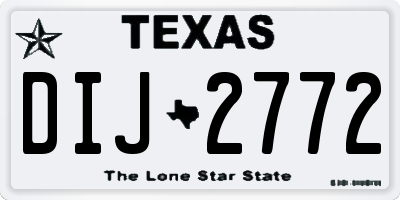 TX license plate DIJ2772