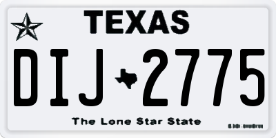 TX license plate DIJ2775