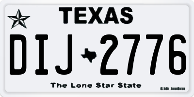 TX license plate DIJ2776