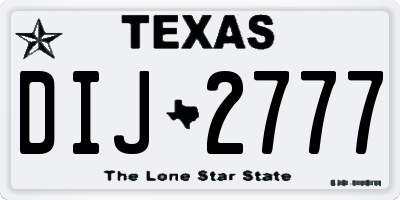 TX license plate DIJ2777