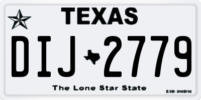 TX license plate DIJ2779