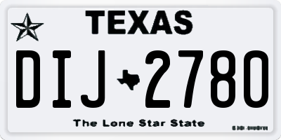 TX license plate DIJ2780