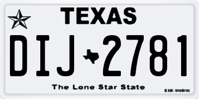 TX license plate DIJ2781