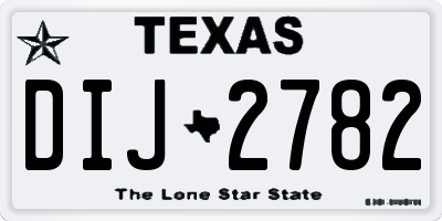 TX license plate DIJ2782