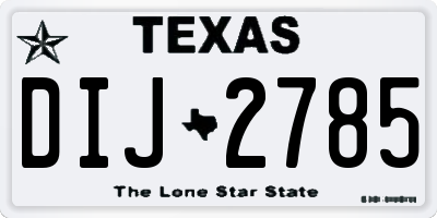 TX license plate DIJ2785