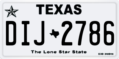 TX license plate DIJ2786