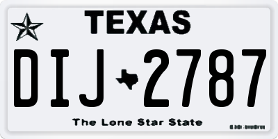 TX license plate DIJ2787