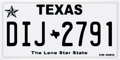 TX license plate DIJ2791