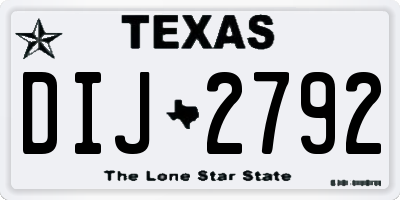 TX license plate DIJ2792