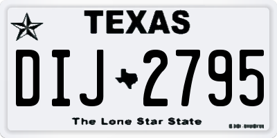 TX license plate DIJ2795