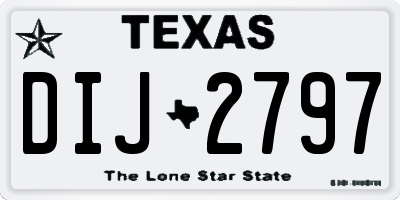 TX license plate DIJ2797