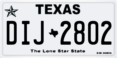 TX license plate DIJ2802