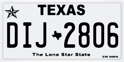 TX license plate DIJ2806
