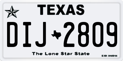 TX license plate DIJ2809