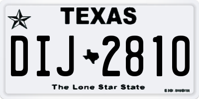 TX license plate DIJ2810