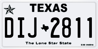 TX license plate DIJ2811