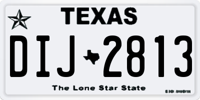 TX license plate DIJ2813