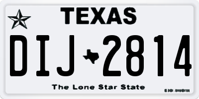 TX license plate DIJ2814