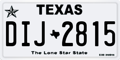 TX license plate DIJ2815
