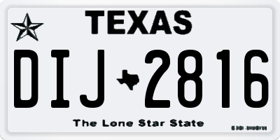 TX license plate DIJ2816