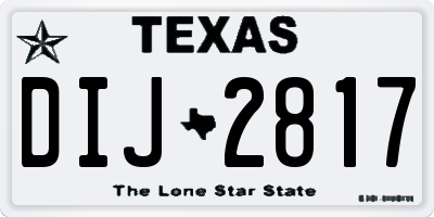TX license plate DIJ2817
