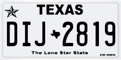 TX license plate DIJ2819