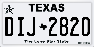 TX license plate DIJ2820