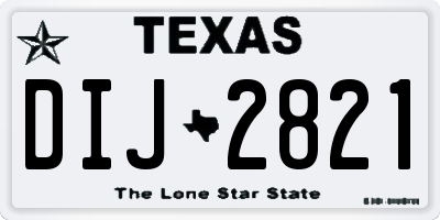 TX license plate DIJ2821