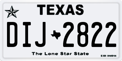 TX license plate DIJ2822