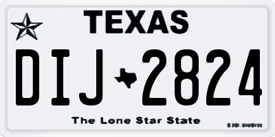 TX license plate DIJ2824