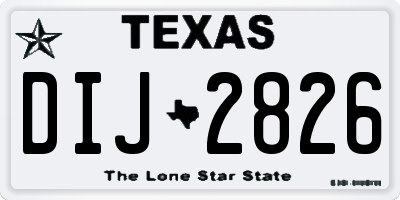 TX license plate DIJ2826