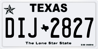 TX license plate DIJ2827