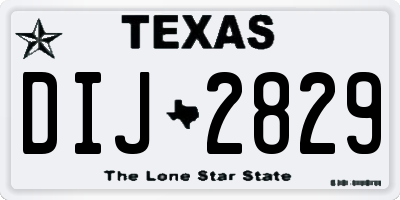 TX license plate DIJ2829