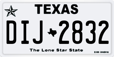 TX license plate DIJ2832