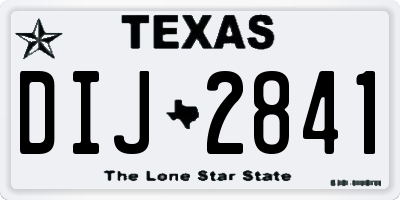 TX license plate DIJ2841