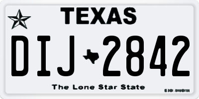 TX license plate DIJ2842