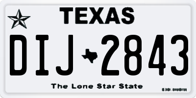 TX license plate DIJ2843