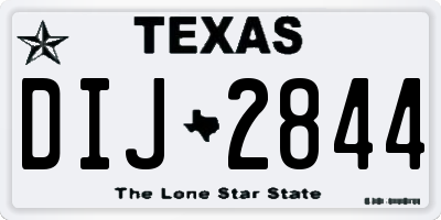 TX license plate DIJ2844