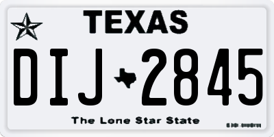 TX license plate DIJ2845