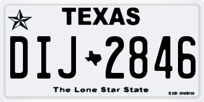 TX license plate DIJ2846