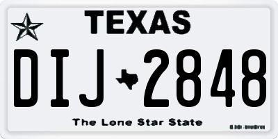 TX license plate DIJ2848