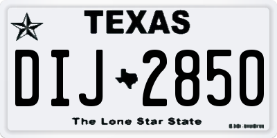 TX license plate DIJ2850